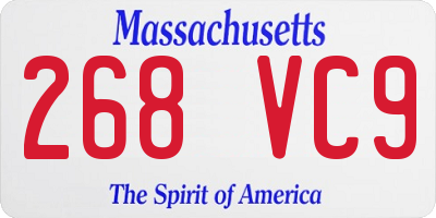 MA license plate 268VC9