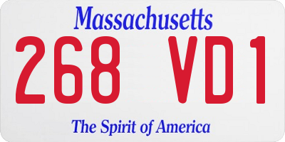 MA license plate 268VD1