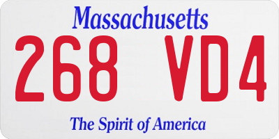MA license plate 268VD4