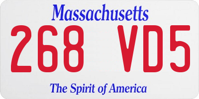 MA license plate 268VD5