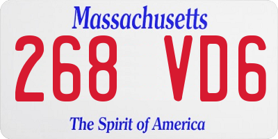 MA license plate 268VD6
