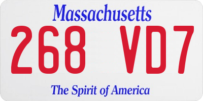 MA license plate 268VD7
