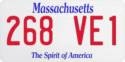 MA license plate 268VE1
