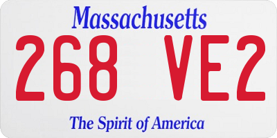 MA license plate 268VE2