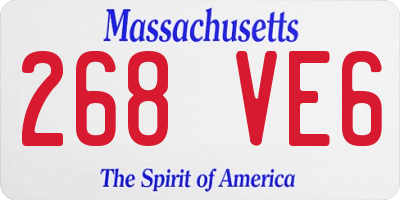 MA license plate 268VE6