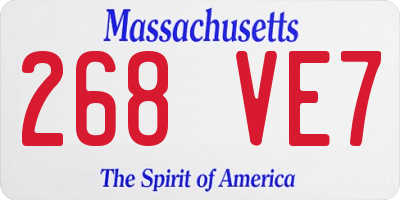 MA license plate 268VE7