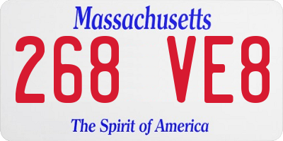 MA license plate 268VE8