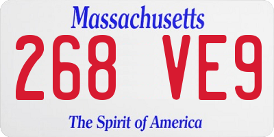 MA license plate 268VE9
