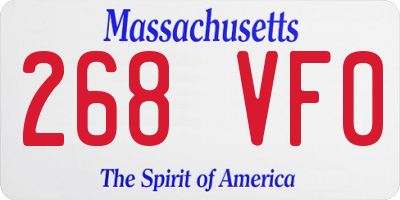 MA license plate 268VF0