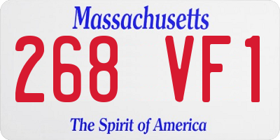 MA license plate 268VF1