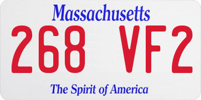 MA license plate 268VF2