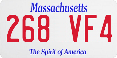 MA license plate 268VF4