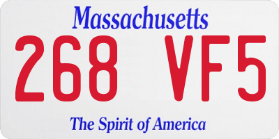 MA license plate 268VF5