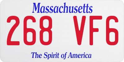 MA license plate 268VF6