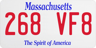 MA license plate 268VF8