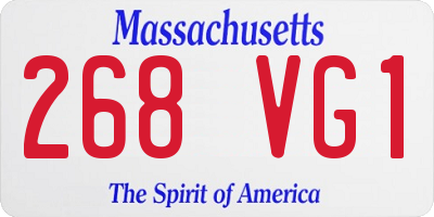 MA license plate 268VG1