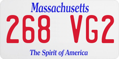 MA license plate 268VG2