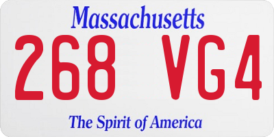 MA license plate 268VG4