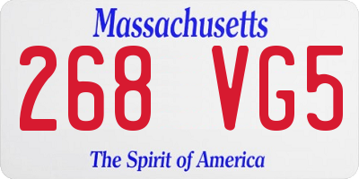 MA license plate 268VG5