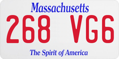 MA license plate 268VG6