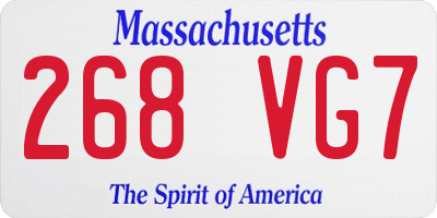 MA license plate 268VG7