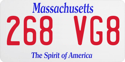 MA license plate 268VG8