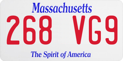 MA license plate 268VG9