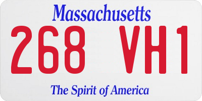 MA license plate 268VH1