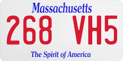 MA license plate 268VH5