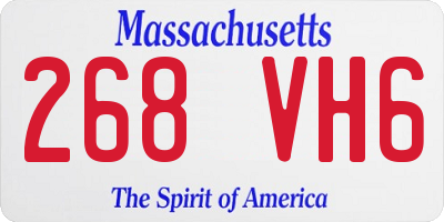 MA license plate 268VH6