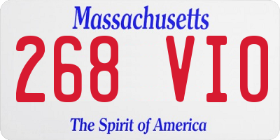 MA license plate 268VI0