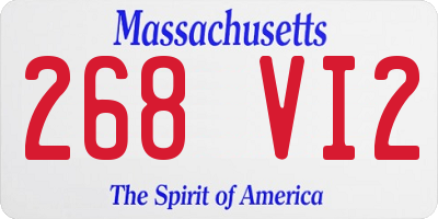 MA license plate 268VI2