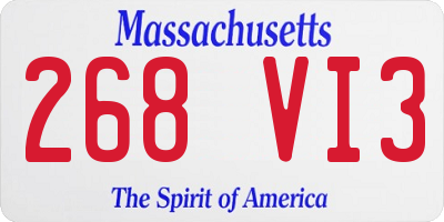 MA license plate 268VI3