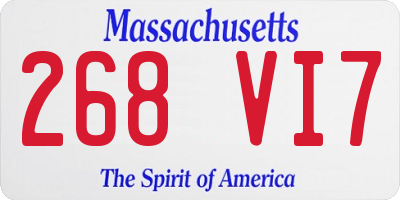 MA license plate 268VI7