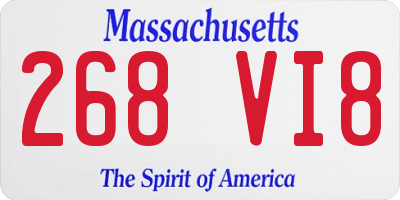 MA license plate 268VI8