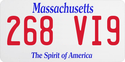 MA license plate 268VI9