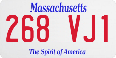 MA license plate 268VJ1