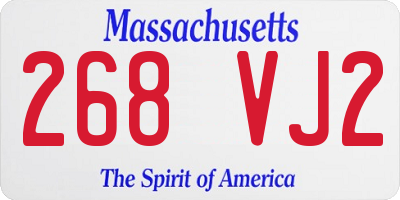 MA license plate 268VJ2