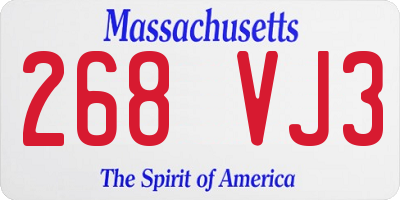 MA license plate 268VJ3