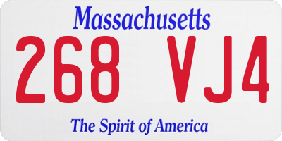 MA license plate 268VJ4