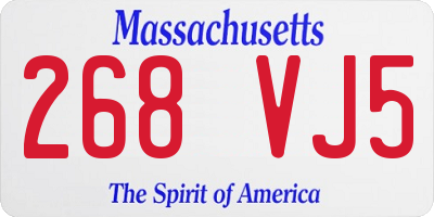 MA license plate 268VJ5