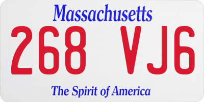MA license plate 268VJ6