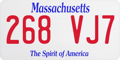 MA license plate 268VJ7