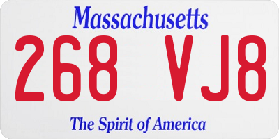MA license plate 268VJ8