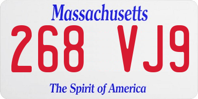 MA license plate 268VJ9