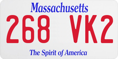 MA license plate 268VK2