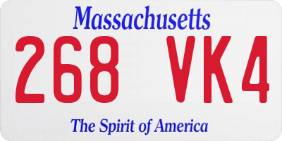 MA license plate 268VK4