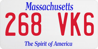 MA license plate 268VK6