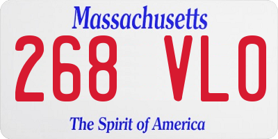 MA license plate 268VL0