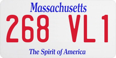 MA license plate 268VL1